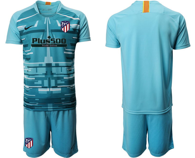 Men 2020-2021 club Atletico Madrid blue goalkeeper blank Soccer Jerseys